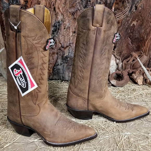 NWT Justin "florica" Bay Apache cowboy boots 8B - Picture 3 of 7